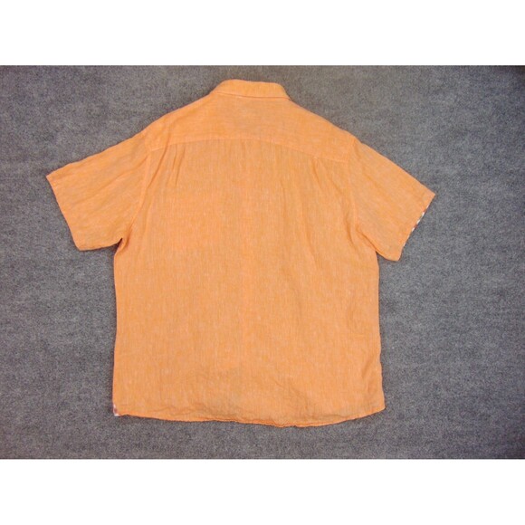 Bohio Shirt Mens XL Orange‎ Linen Chambrey Short Sleeve - Picture 3 of 8